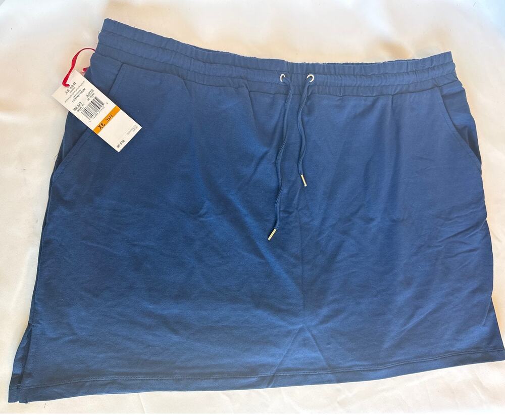 Navy Blue Plus Size Mini Skirt With Shorts Athleisure Skort 3XL